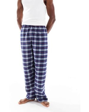 ASOS – lounge – gebürstete, karierte hose - Blau