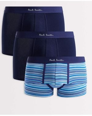Paul Smith Trunks 3 Pack With Waistband - Blue
