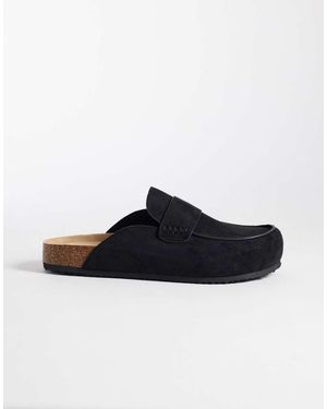 SEQWL Mules Negros Estilo Mocasines Sin Cierres Soda De