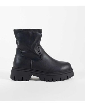 SEQWL Wide Fit Twirl Chunky Sock Boots - Blue