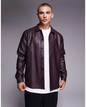 ASOS Faux Leather Overshirt - Purple