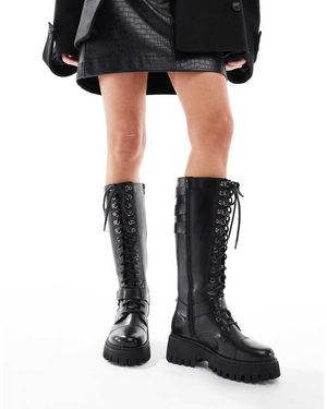 OFF THE HOOK 'Topsham' High- Ankle Lace-Up Leather Boots - Black