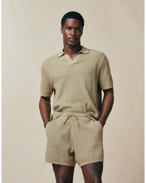 ASOS Knitted Co-Ord Airtex Shorts - Natural