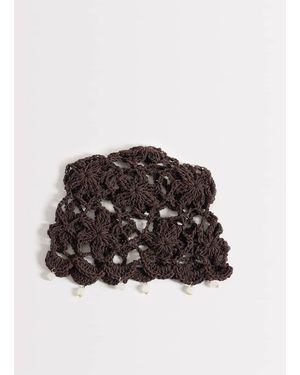 Glamorous Cappellino All'Uncinetto Scuro - Marrone