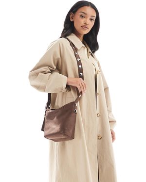 Stradivarius Stud Detail Shoulder Bag - Natural