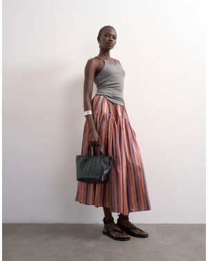TOPSHOP Taffeta Full Hem Midi Skirt - Multicolor