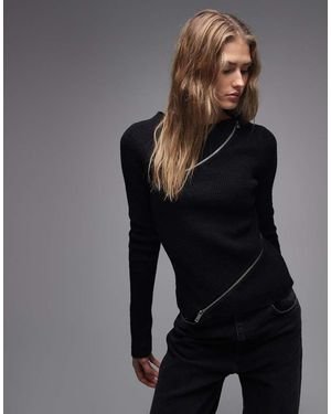 Weekday Jersey Con Detalle De Cremallera De - Negro