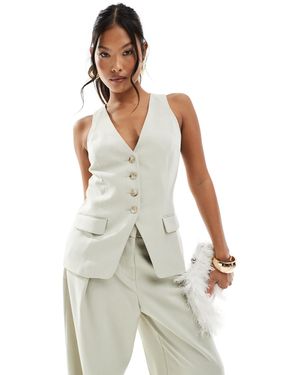 River Island Fitted Longline Waistcoat - White