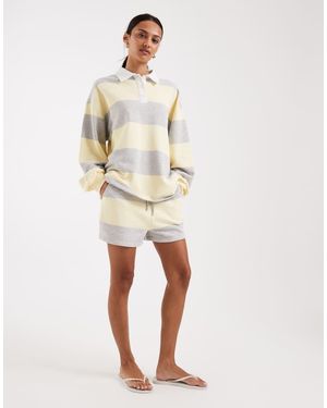 4th & Reckless Cotton Blend Drawstring Waist Sweat Shorts Co-ord - Natural