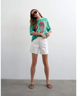 TOPSHOP Denim Editor Shorts - White