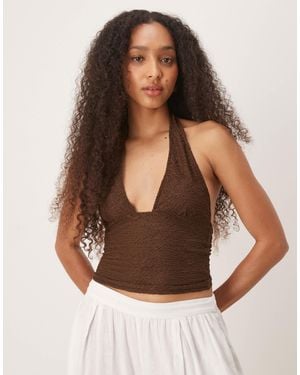 Motel Cosimo Halterneck Top - Brown