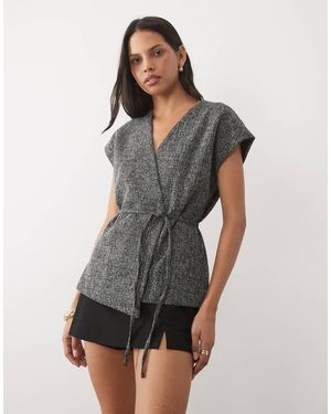 Aware Gilet Strutturato Coordinato Con Cintura - Grigio