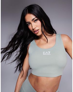 EA7 Armani Central Logo Sports Bra Co-ord - Grey