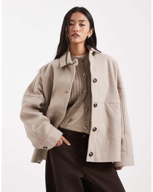 ASOS Slouchy Formal Harrington Jacket - Natural