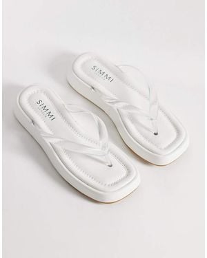 SIMMI Chanclas Blancas Con Plataforma Plana Drew De Simmi London-Blanco