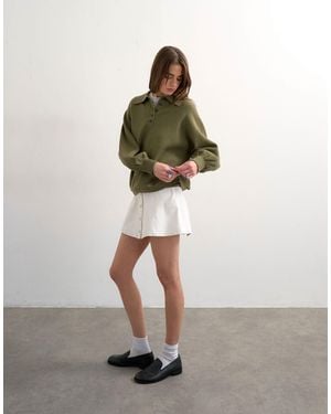 TOPSHOP Denim Button Through Mini Skirt - Multicolor