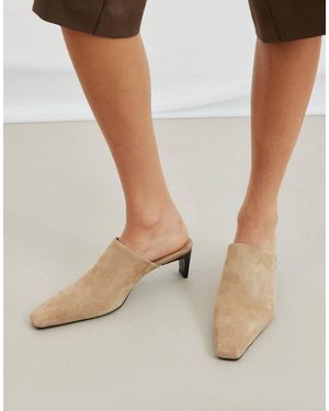 NA-KD Suede Mules - Natural