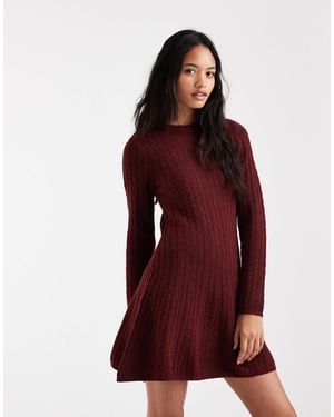 Vero Moda Fit And Flare Knitted Mini Dress - Red