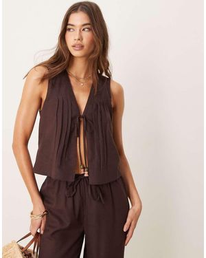 ASOS Chaleco Playero De Mezcla De Lino Ivy De - Morado