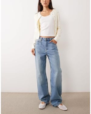 Mango Miami jean droit en coton à 100 % clair - Bleu