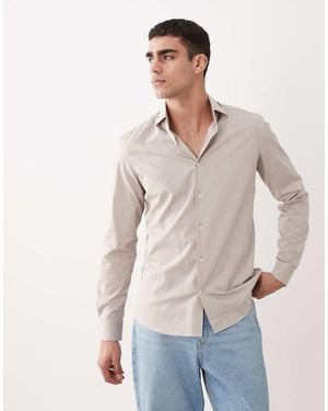 Mango Relaxed Fit Striped Shirt - Natural