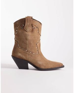 Mango – verzierte westernstiefel - Braun