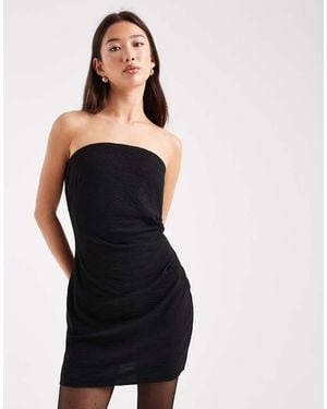 ONLY Ruched Detail Bandeau Mini Dress - Black