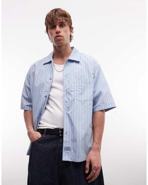 Dickies Venedocia Short Sleeve Striped Shirt - Blue