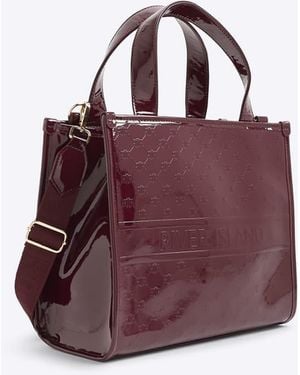 River Island Ri Embossed Monogram Tote Bag - Purple