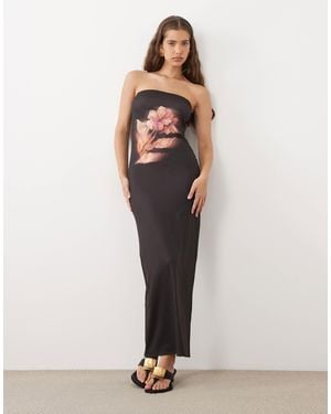 ASOS Bandeau Midi Dress - Multicolour