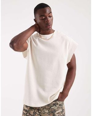ASOS Oversized Tank With Cap Sleeve - Natural