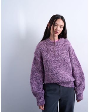 TOPSHOP – flauschiger strickpullover aus gezwirntem garn - Lila