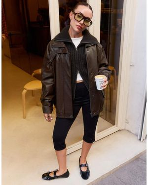 Bershka Capri Knit With Side Splits - Brown