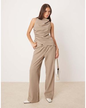 Pretty Lavish Slouchy Tailored Trouser - Natural