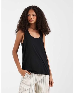 ASOS Breathemax Lyocell Slouchy Scoop Neck Vest - Black