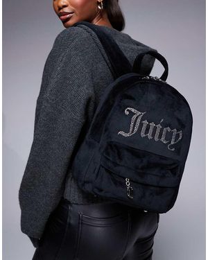 Juicy Couture Velour Logo Backpack - Blue