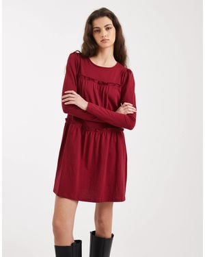 Miss Selfridge Ruffle Smock Mini Dress - Red