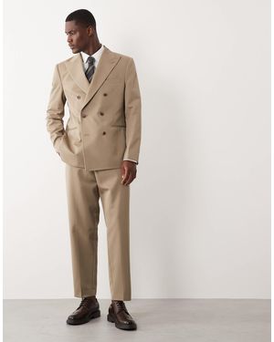 ASOS – locker geschnittene, schmal zulaufende anzughose - Natur