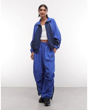 Collusion Nylon Panel Track Jacket - Blue