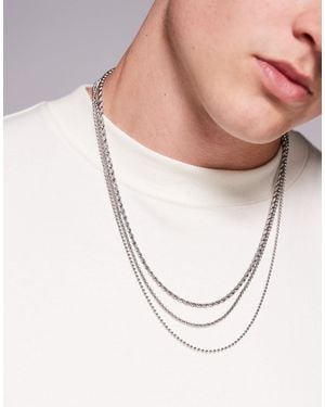 ASOS 3 Pack Waterproof Stainless Steel Chain Necklaces - White