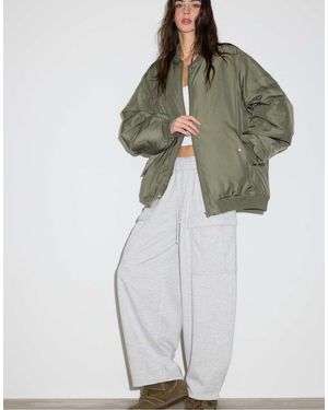 Stradivarius Oversize Bomber Jacket - Green