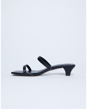 TOPSHOP Mules Negros De Tacón Cónico Izzy De - Blanco
