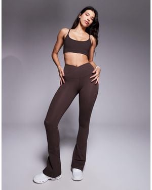 4505 Icon Wrap Waist Slim Kick Yoga leggings - Purple