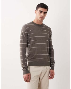 Mango Relaxed Fit Striped Knitted Jumper - Brown