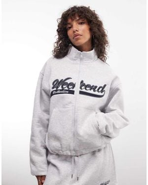 ASOS Weekend Collective Zip Through Track Jacket - White