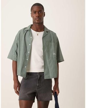 ASOS Shorter Length Slim Denim Shorts With Rip Detail - Green