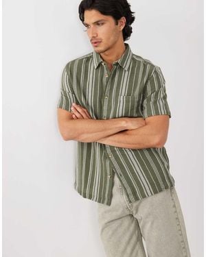 ASOS Regular Fit Stripe Shirt - Green