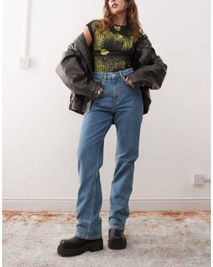 Weekday Rowe Extra High Waist Straight Leg Jeans - Blue