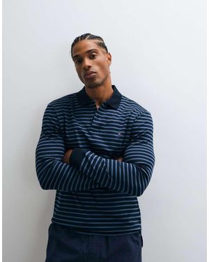 Tommy Hilfiger Flag Logo Long Sleeve Polo Shirt - Blue