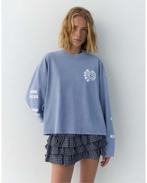 Pull&Bear Blink 182 T-Shirt - Blue